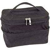 Household Essentials Expandable Travel Bag with Mirror Black