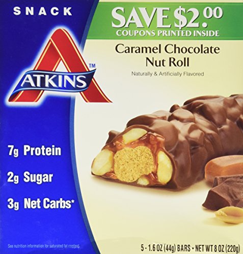 Atkins Caramel Chocolate Nut Roll 5-1.6 oz Bars