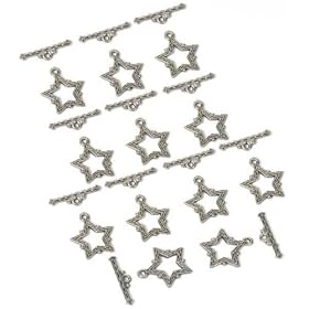 12 Bali Toggle Clasps Stars Beading Jewelry Bracelet