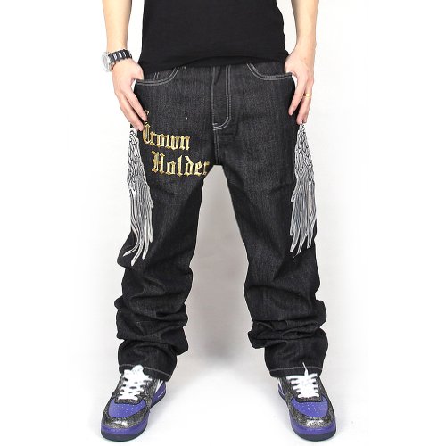 Pizoff Men's Hip Hop Baggy Jeans Denim