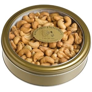 Bergin Nut Company Cashews, Roasted and Salted - Small Gold Tin, 14-Ounce Tin by Bergin Nut Company
