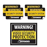 Best Price Defender SP102-SGN Indoor Video Security System Warning Sign with 4 Window Warning Stickers