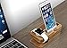 Apple Watch Stand, Qcute [Charging Dock] Bamboo Wood Charge Station /Cradle for Apple Watch & iPhone - Fits iPhone Models: SE/ 5S / 6 / 6 plus/6s and both 42mm & 38mm sizes of 2015 Watch Models (Bamboo Wood)