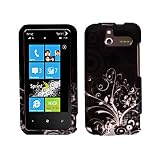 Silver Vine Tree Leaf Circle Artistic Rubberized Coating Premium Snap on Protector Faceplate Hard Case for Sprint HTC Arrive T7575