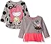 Gerber Graduates Baby and Little Girls 2 Pack Tops with Tulle Ruffle