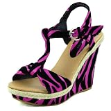 Top Moda Womens Book-3 Ankle Strap Wedge Sandals