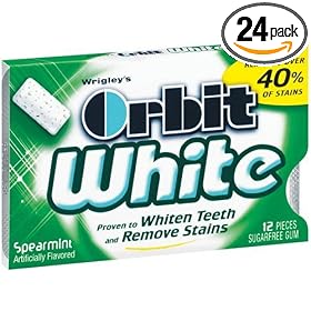Orbit White Spearmint Sugarfree Gum, 12-Piece Packs (Pack of 24) by Orbit