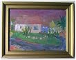 Homes By the River, Original Landscape Oil Painting on Canvas Board By Carmel Artist Janet Ament De La Roche