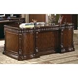 Home Office Executive Desk in Rich Brown Finish