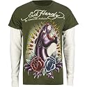 ED HARDY Panther & Roses Mens T-Shirt