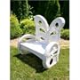 Flower House FHWBHW Wicker Butterfly Bench, White