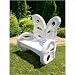 Flower House FHWBHW Wicker Butterfly Bench, White