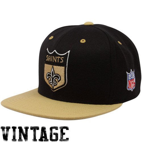 Mitchell & Ness New Orleans Saints Throwbacks Wool 2 Tone Snapback Hat One Size Fits All