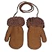 DZT1968® 1 Pair Winter Baby Cute Thick Gloves Mittens With String (0-12 Months) (Khaki)
