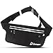 Running Belt - Comfortable Black Workout Waist Fanny Pack-Keep Your Keys & Cellphone While Exercising -Fits iPhone 6 Plus, Samsung Galaxy Note, S6 -Water Resistant -Best Pouch for Men & Women Runners