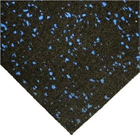 Rubber-Cal Elephant Bark Recycled Rolled Rubber Mats and Flooring - Blue Dot in color - 3/8
