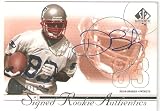 2002 Upper Deck SP Authentic # 193 Deion Branch AU RC - New England Patriots / Seattle Seahawks - Autographed Rookie Football Card - Serial #d to 1150 - Limited