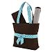 Belvah Quilted 3pc Set Large Diaper Bag (Brown/ Turquoise)