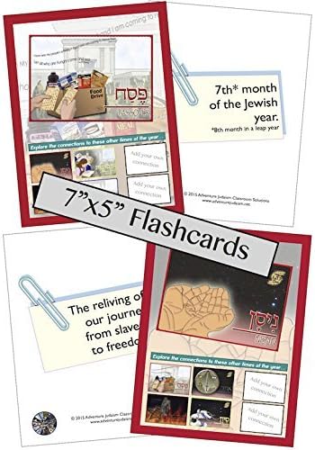 Hebrew Month & Holy Day Flashards (7"x5")
