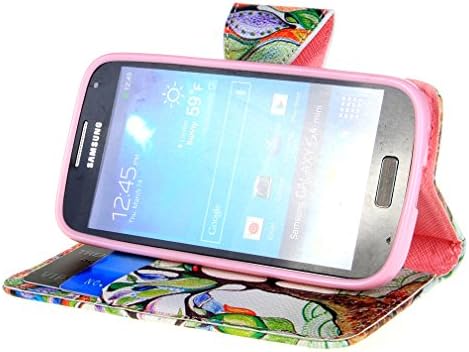 For Galaxy S4 mini , TUTUWEN Colorful [Tree and Leaf] Design [Magnetic] PU Leather Flip [Stand] Case Wallet Protective Cover for Samsung i9190 / i9192 Galaxy S4 mini