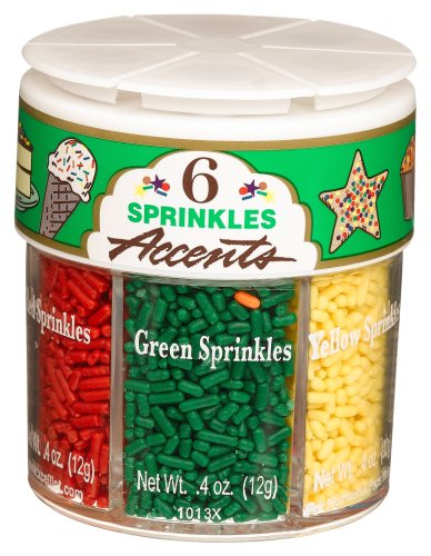 Dean Jacobs 6 Sprinkle Accents, Regular, 2.4-Ounce Jars (Pack of 4) by Dean Jacobs