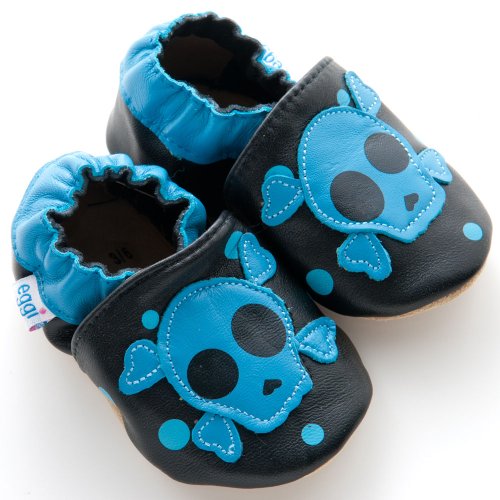 Eggi Soft Sole Skull Face Boys Crib Shoes