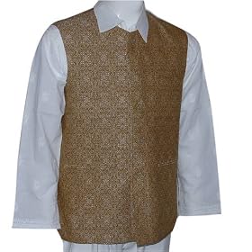 Mens Outerwear Silk Fabric Vest with Lining Handmade in Banaras by ShalinCraft
