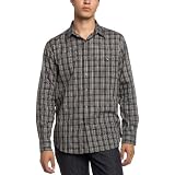 Perry Ellis Men's Fine Twill Plaid Shirt