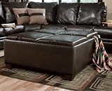 51qtBrXheqL. SL160  Brown Bycast Leather Storage Ottoman/ Coffee Table