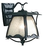 IMAGE OF Kenroy Home 70262EP Gaudi Wall Lantern with Frosted Seeded Glass Panels, Ebony Pearl, Large