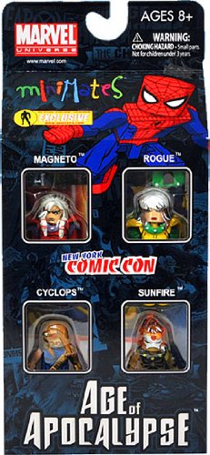Marvel Minimates 2010 NYCC New York ComicCon Exclusive 4Pack Age of Apocalypse Box Set #1 Cyclops, Magneto, Rogue Sunfire