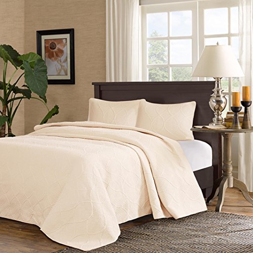 120 x 118 Oversized Cream King Bedspread Floor Extra Long Quilted