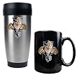 Florida Panthers Stainless Steel Travel Tumbler & Black Ceramic Mug Set - Primary Logo NHL Hockey
