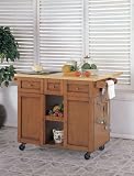 Dark Cherry 3-Drawer Kitchen Butler�� with Black Granite Cutting Board By Powell Furniture