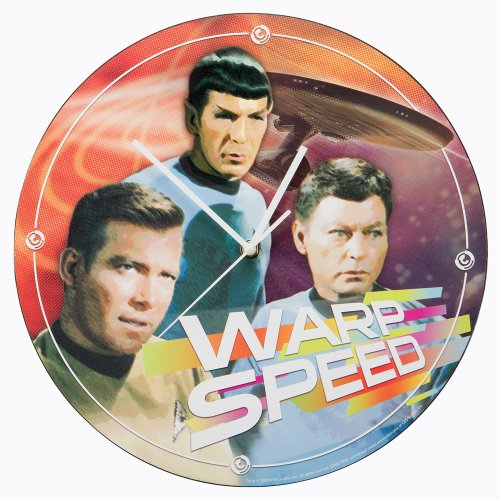 Vandor 80089 Star Trek Cordless Wood Wall Clock, Multicolored