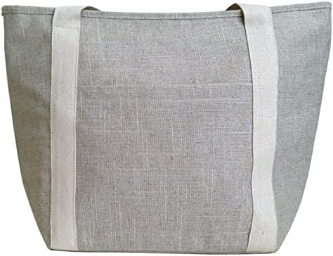 Artecobags Insulated XL Beach Tote - Jute Cotton with Glitter and Cotton Strap Handles