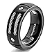 8mm Men Black Titanium Ring Wedding Band with Stainless Steel Cables and Screw Design Wedding Ring SPJ