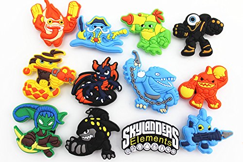 12pcs Skylanders Swap Force (Spyro's Adventure) Shoe Charms for Croc & Wristband Bracelet