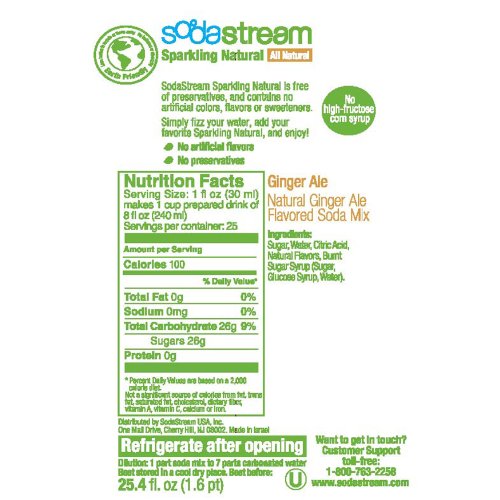 SodaStream Natural Ginger Ale Syrup, 750mL Food, Beverages Tobacco Food