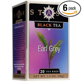 Stash Premium Earl Grey Black Tea, Tea Bags, 20-Count Boxes (Pack of 6)