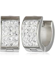 Simulated with Three Rows of Diamonds Earrings