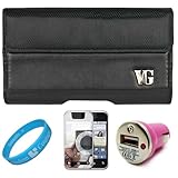 Black Portola Leather Carrying Holster with Fixed Belt-Clip and Magnetic Cl ....