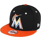 MLB New Era Miami Marlins 2 Tone Custom 9FIFTY Snapback Adjustable Hat - Black/Orange