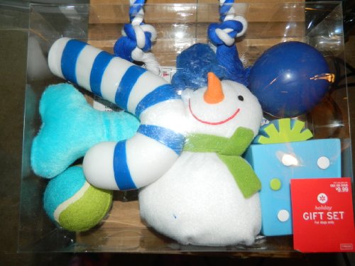 Detail image Target Snowman Holiday 7 piece Gift Set for Dogs - balls, plush, squeaky toys