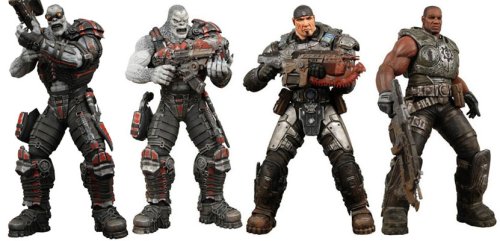NECA Gears of War Series 1 Set of 4 Action Figures [Marcus, Cole Locust Sniper & Locust Drone]