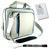 Kindle DX Case (Fits 9.7" Display) Kroo Blue and Gray Creamy Carrying Case with Optional Shoulder Strap + Includes a 4-inch Ebigvalue (TM) Determination Hand Strap + Includes a Kindle DX Screen Protector Guard (Accessory Pack is Also Compatible with New Kindle DX Wireless Reading Device 9.7" Display)