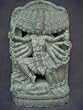 Maa Kali-the Ferocious Devi Goddess Handcarved Natural Gray Stone Statue 16 Inches