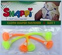 Snappi Cloth Diaper Fasteners - Pack of 2 DAYGLO / NEON (Orange & Yellow)