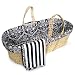Tadpoles Damask Moses Basket in Black and White