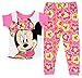 Disney Minnie Mouse Little Girls Cotton Pajama Set Pink Flowers